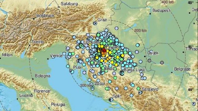 Tokom noći devet potresa u Hrvatskoj